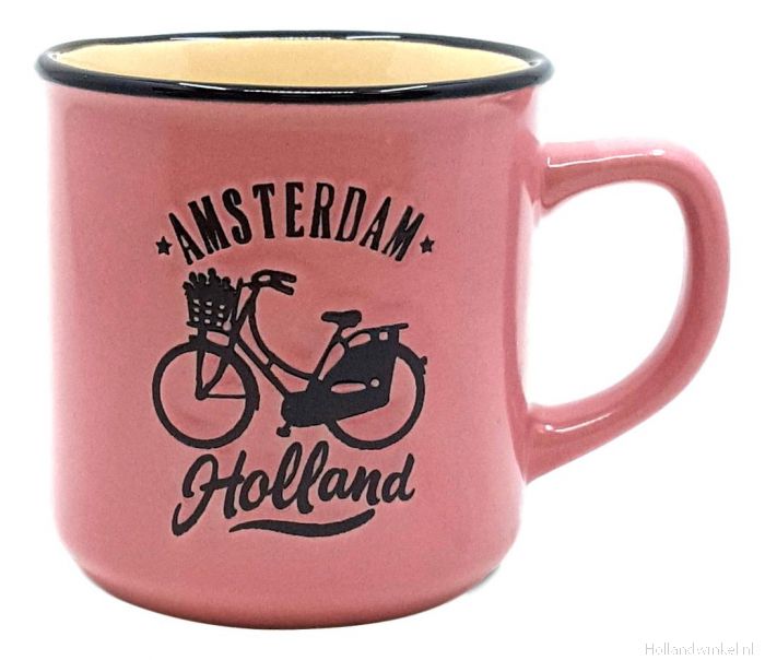 Zeug Bijwonen Bezet Mok Amsterdam Holland roze - klein kopen bij HollandWinkel.NL