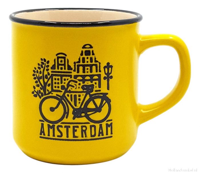 Mok Amsterdam fiets geel - klein kopen bij