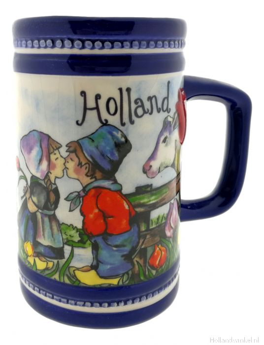 binnen Vast en zeker Soeverein Bierpul "Kleurrijk Holland" , 1L kopen bij HollandWinkel.NL