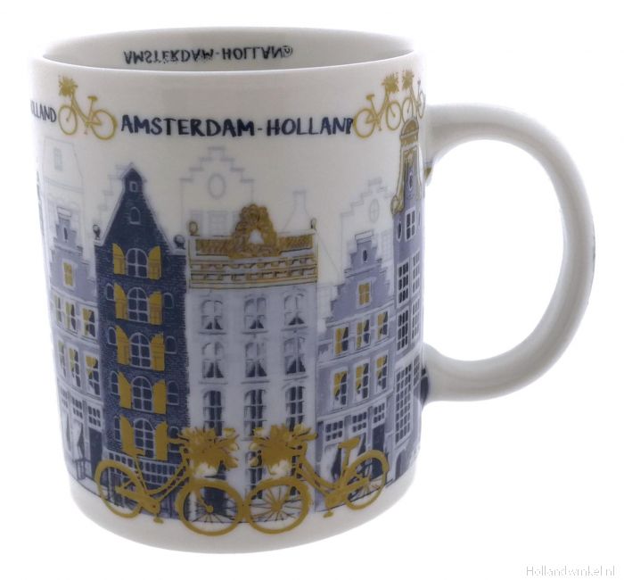 wereld Bulk staan Mok "Amsterdam Blauw met Goud" kopen bij HollandWinkel.NL