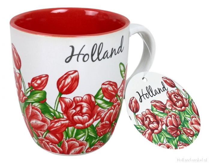 legaal Claire mythologie Koffiekopje "rode tulpen" kopen bij HollandWinkel.NL